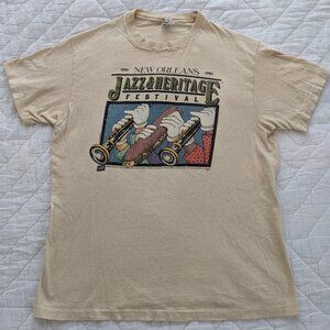 Rare Vintage New Orleans Jazz Fest Tee 1981 Schlitz L